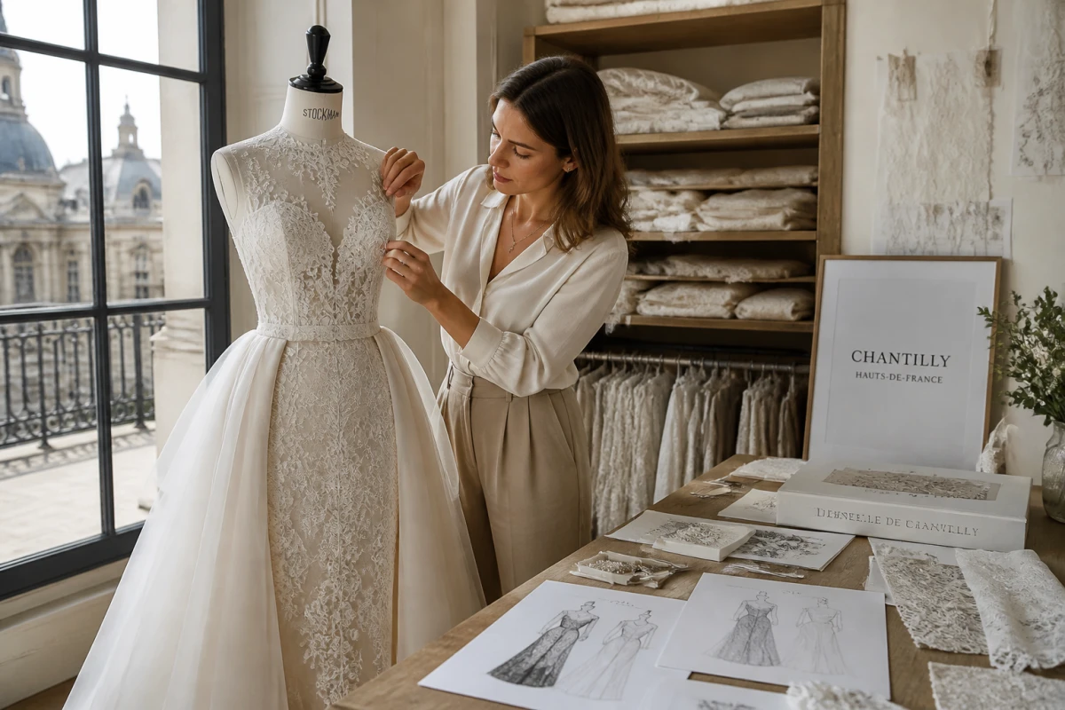 Robe de mariée transformable chantilly